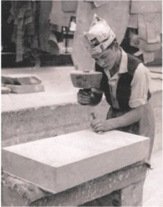 The founder during his masonry apprenticeship