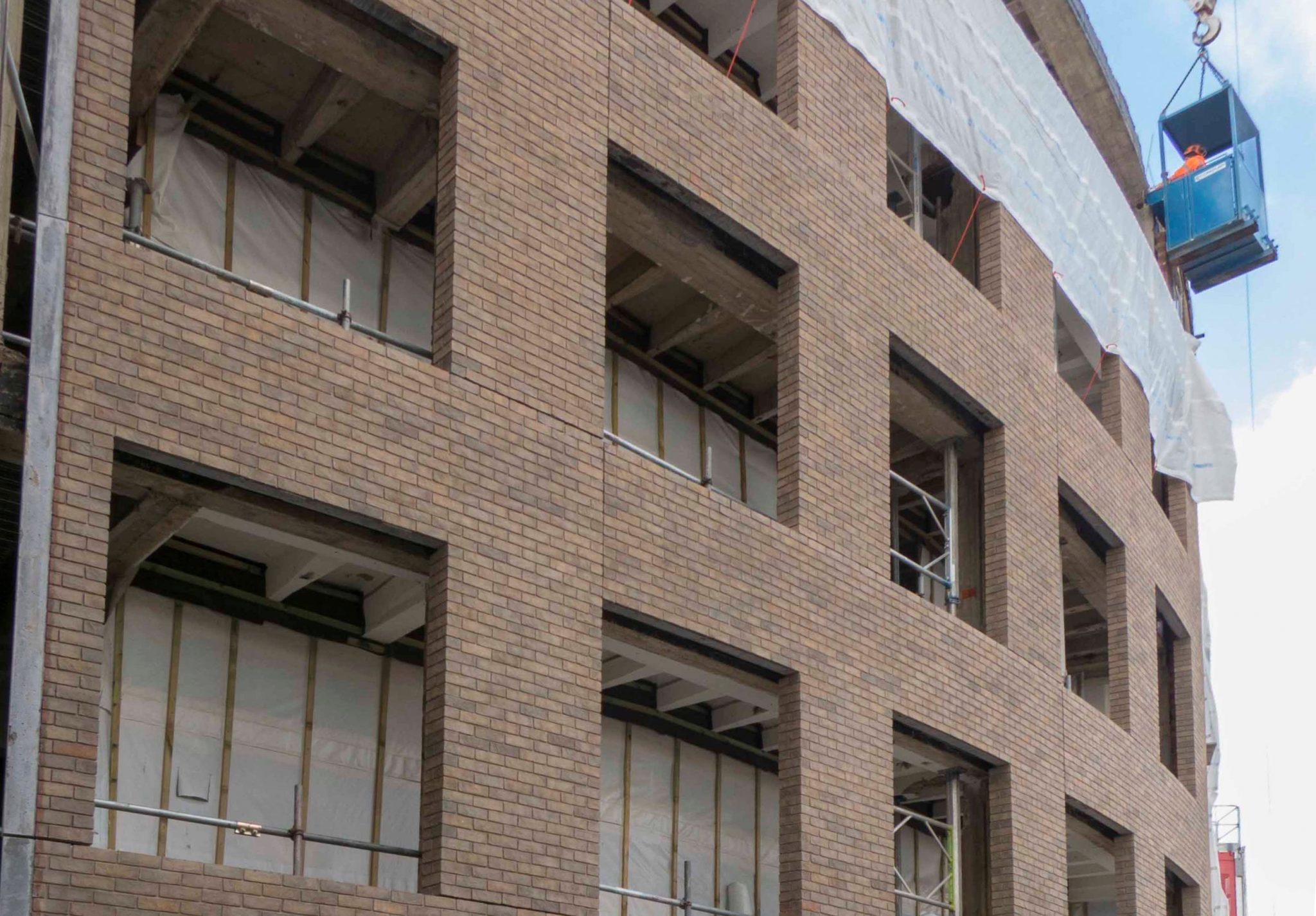 Television Centre, first Brick Faced Precast panels installed